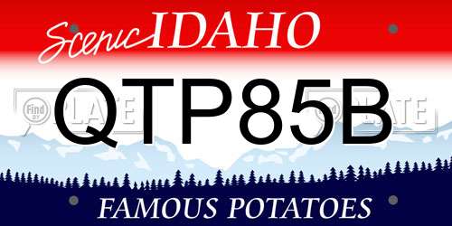 QTP85B Idaho License Plate
