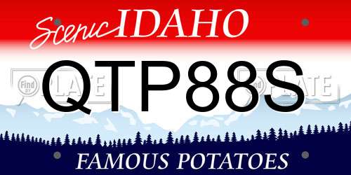 QTP88S Idaho License Plate