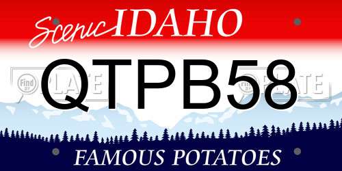 QTPB58 Idaho License Plate