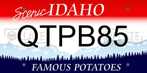 QTPB85 Idaho License Plate