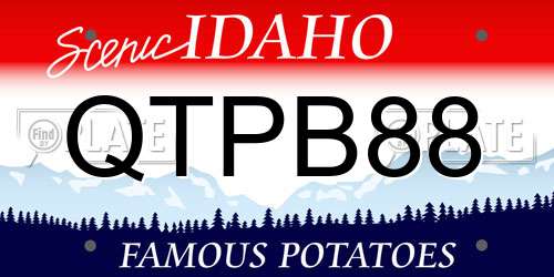QTPB88 Idaho License Plate