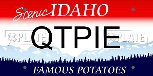 QTPIE Idaho License Plate