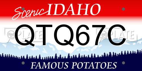 QTQ67C Idaho License Plate
