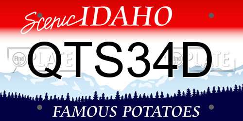 QTS34D Idaho License Plate