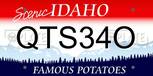 QTS34O Idaho License Plate