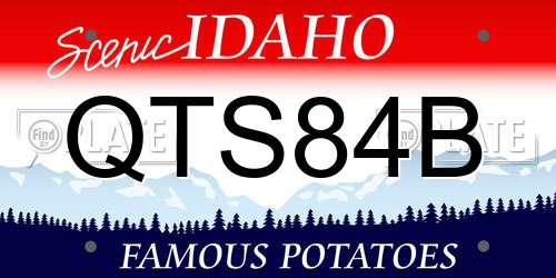 QTS84B Idaho License Plate