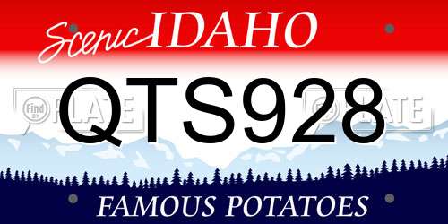 QTS928 Idaho License Plate