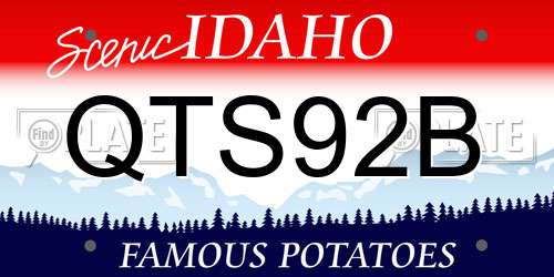 QTS92B Idaho License Plate