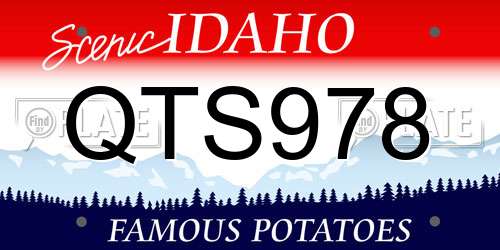 QTS978 Idaho License Plate