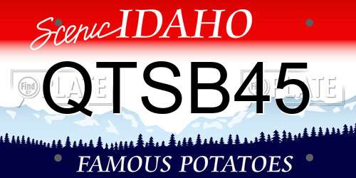 QTSB45 Idaho License Plate