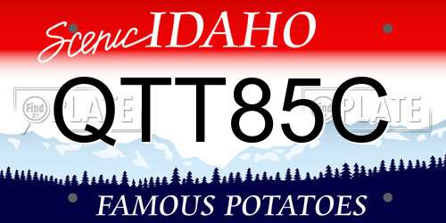 QTT85C Idaho License Plate