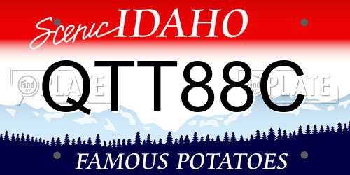 QTT88C Idaho License Plate
