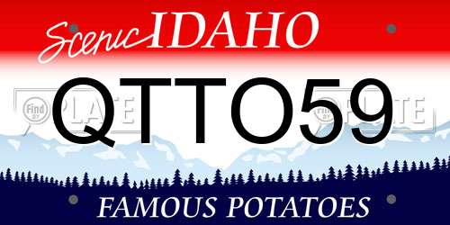 QTTO59 Idaho License Plate