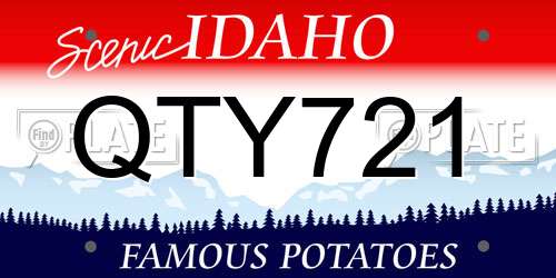 QTY721 Idaho License Plate