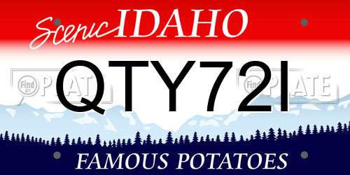QTY72I Idaho License Plate