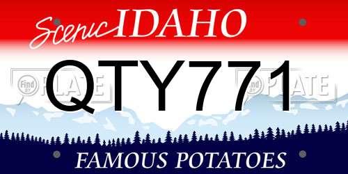 QTY771 Idaho License Plate