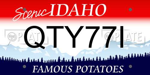 QTY77I Idaho License Plate
