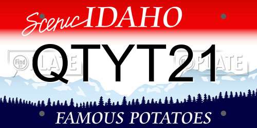 QTYT21 Idaho License Plate