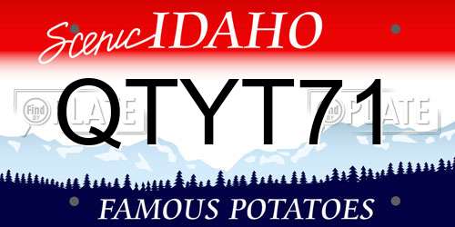 QTYT71 Idaho License Plate