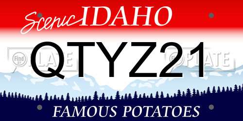 QTYZ21 Idaho License Plate