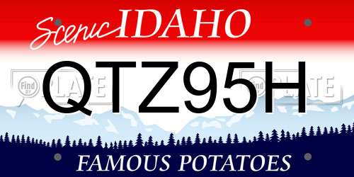 QTZ95H Idaho License Plate