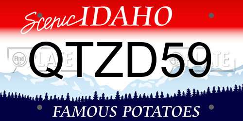 QTZD59 Idaho License Plate