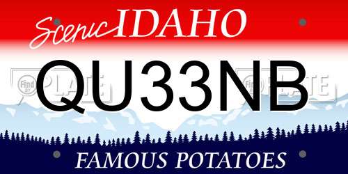 QU33NB Idaho License Plate