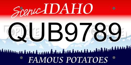 QUB9789 Idaho License Plate