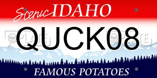 QUCK08 Idaho License Plate