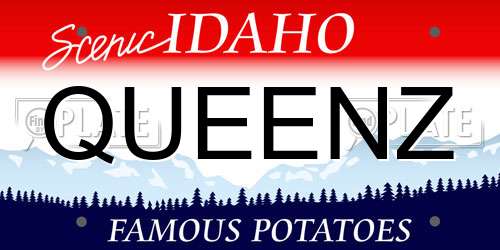 QUEENZ Idaho License Plate