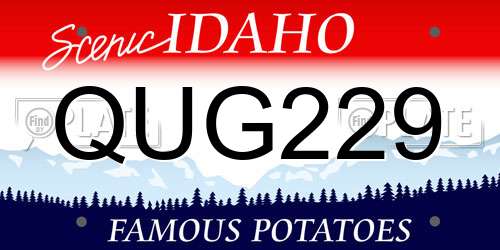 QUG229 Idaho License Plate