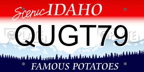 QUGT79 Idaho License Plate