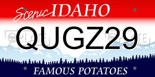 QUGZ29 Idaho License Plate