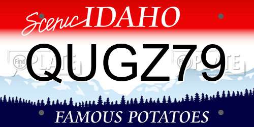 QUGZ79 Idaho License Plate