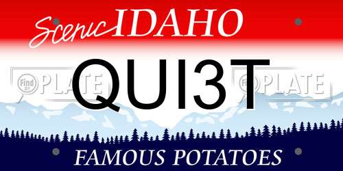 QUI3T Idaho License Plate
