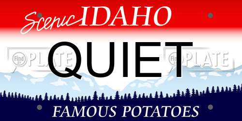 QUIET Idaho License Plate