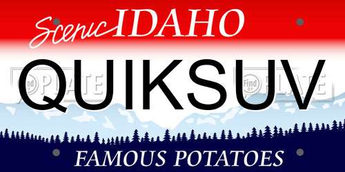 QUIKSUV Idaho License Plate