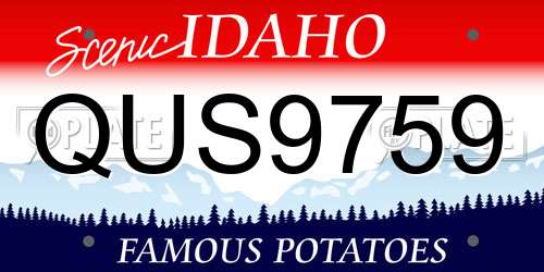 QUS9759 Idaho License Plate