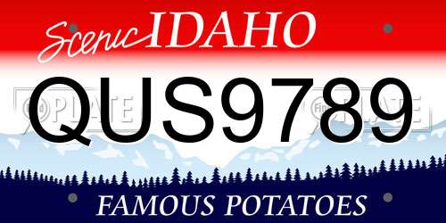 QUS9789 Idaho License Plate