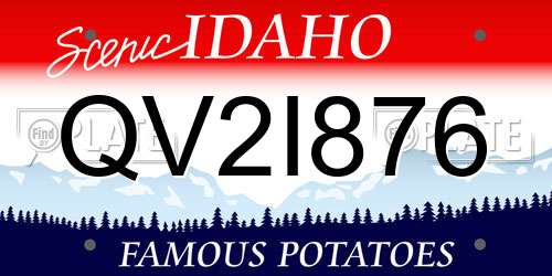 QV2I876 Idaho License Plate