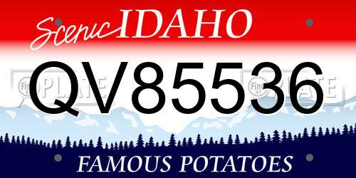 QV85536 Idaho License Plate