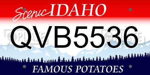 QVB5536 Idaho License Plate