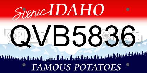 QVB5836 Idaho License Plate
