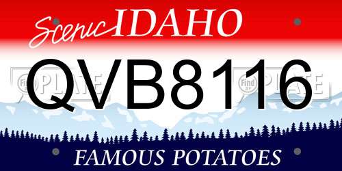 QVB8116 Idaho License Plate