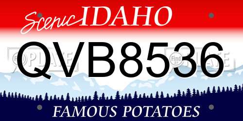 QVB8536 Idaho License Plate
