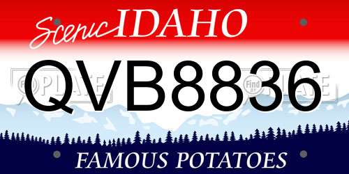 QVB8836 Idaho License Plate