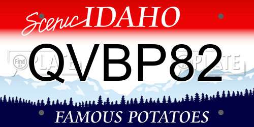 QVBP82 Idaho License Plate