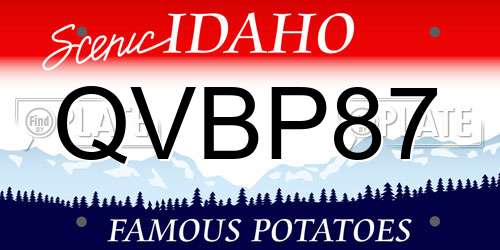 QVBP87 Idaho License Plate