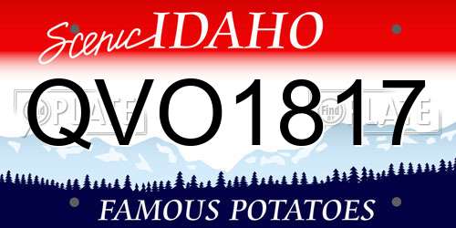 QVO1817 Idaho License Plate