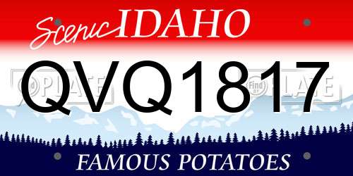 QVQ1817 Idaho License Plate